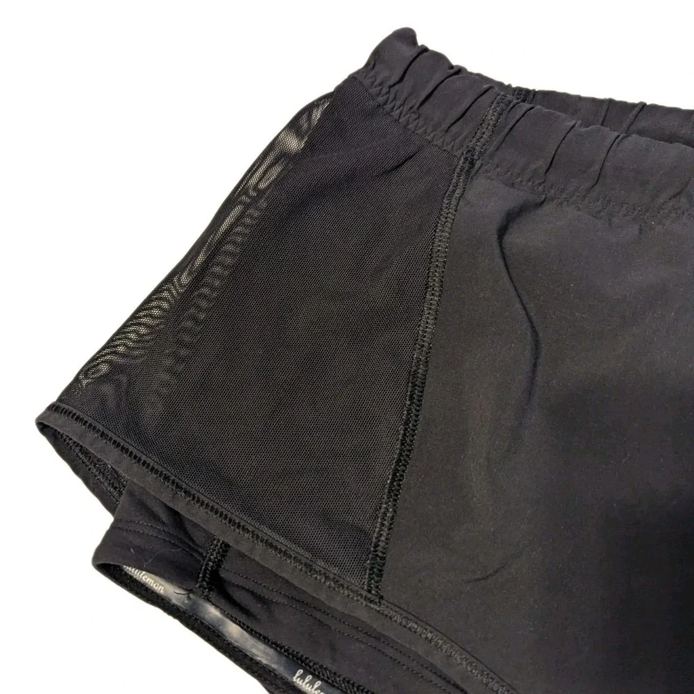 Lululemon Athletica Meshed Up Shorts Layered Workout Gym Athleisure Black Size 4